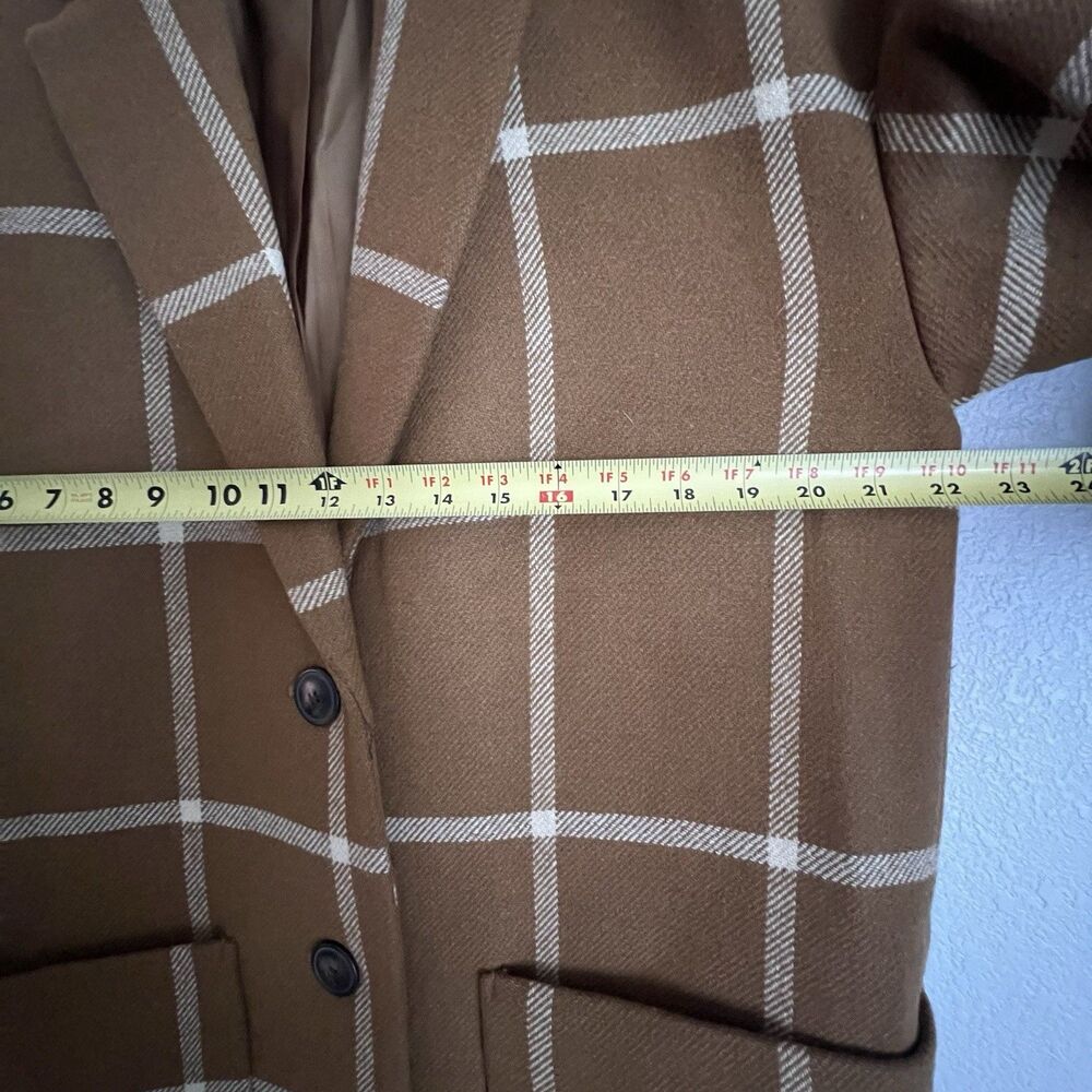 Madewell Windowpane Elmcourt Coat Size M Brown - Picture 6 of 8